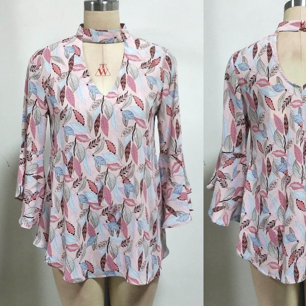 Pink Bell Sleeve top